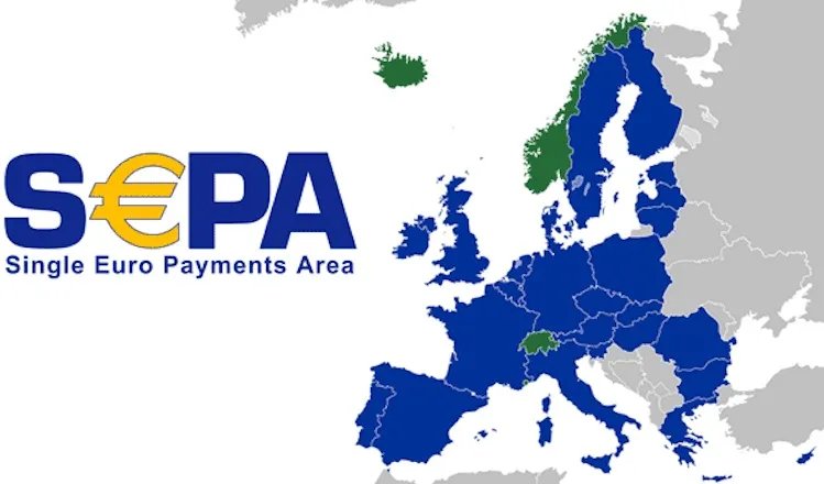Карта со странами, на которых уже работает SEPA
