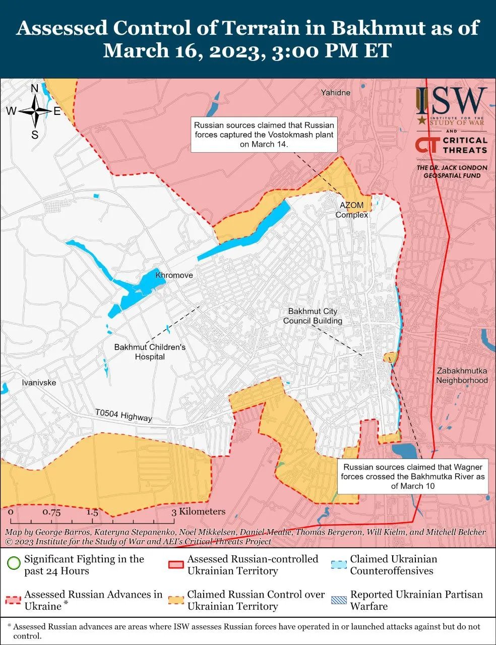 На карті показано, які райони Бахмута контролюють ЗСУ, а які - окупанти