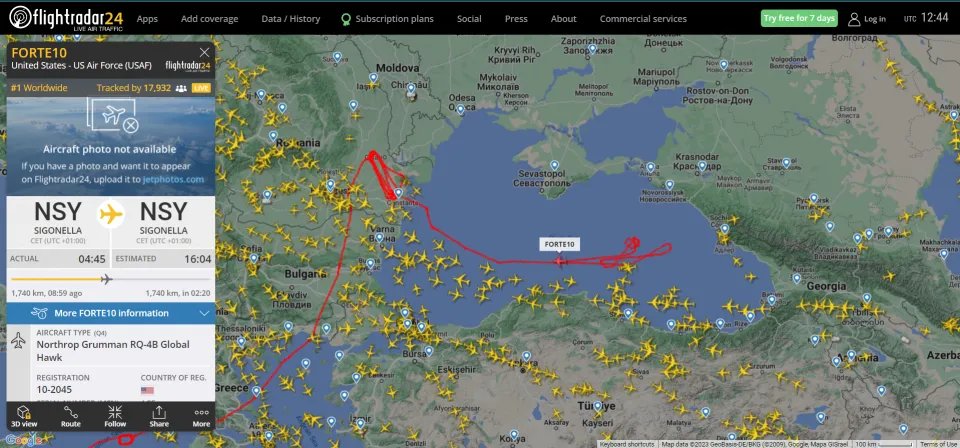 США запустили ще один безпілотник у напрямку Чорного моря 2