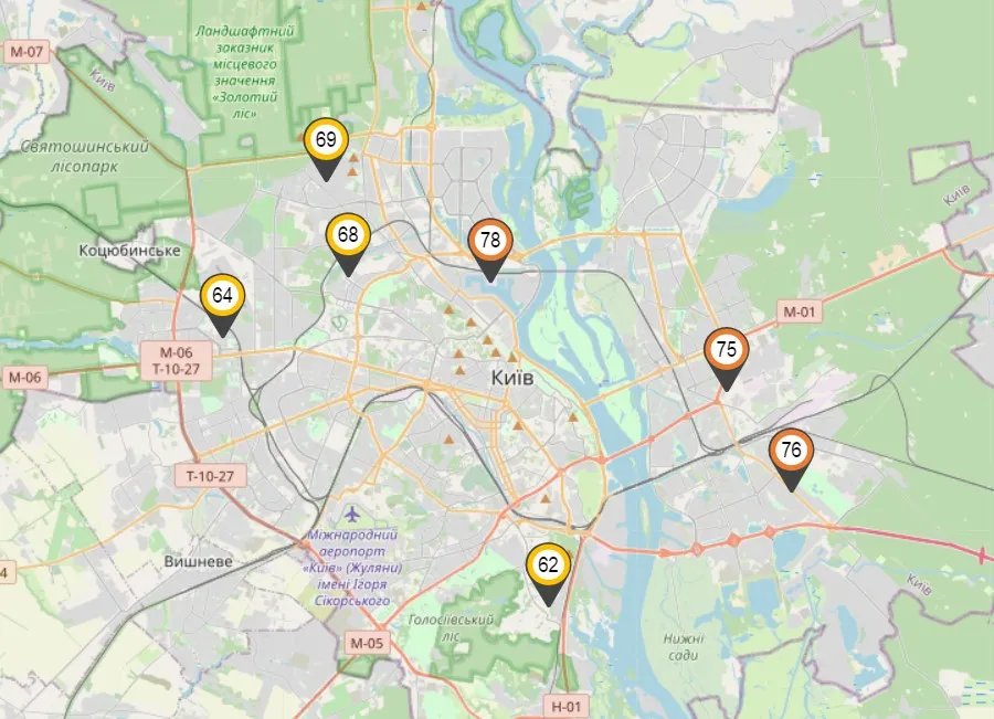 Стан атмосферного повітря, джерело: asm.kyivcity.gov.ua
