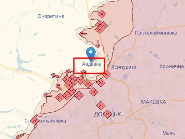 Авдеевка на карте, источник: deepstatemap