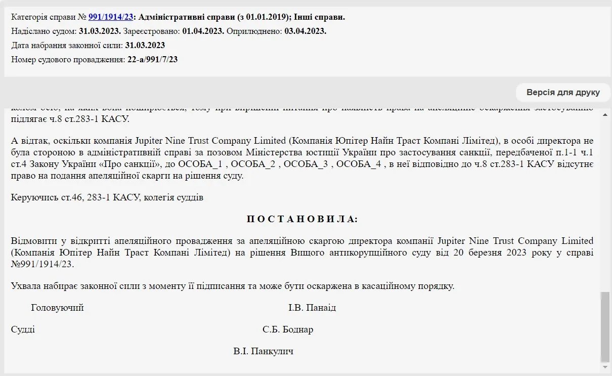 Ухвала суду