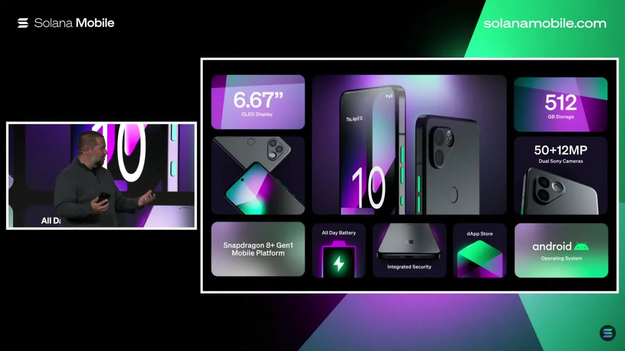 Кадри з презентації криптосмартфону Saga