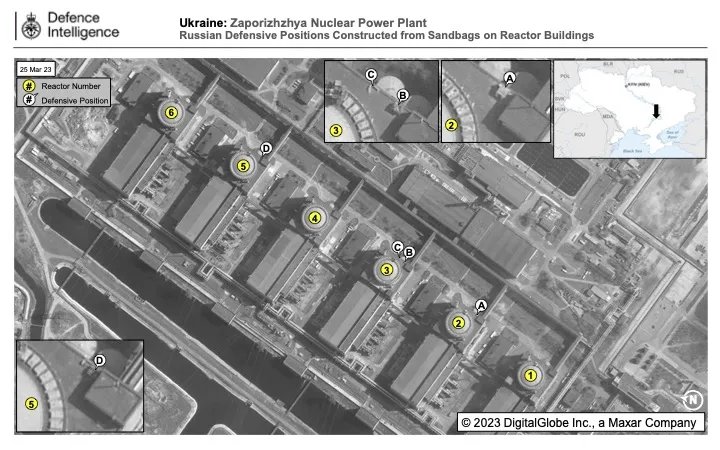 Супутниковий знімок ЗАЕС, джерело: Міністерство оборони Британії