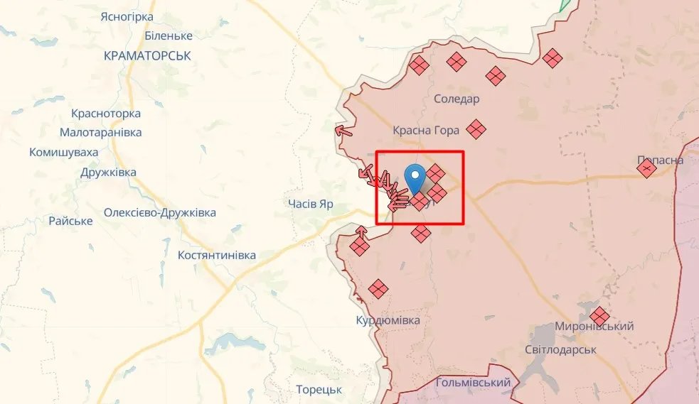 Неофіційна карта фронту від аналітиків DeepState