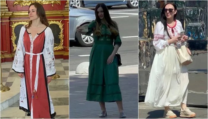 Жительки Києва у платтях-вишиванках