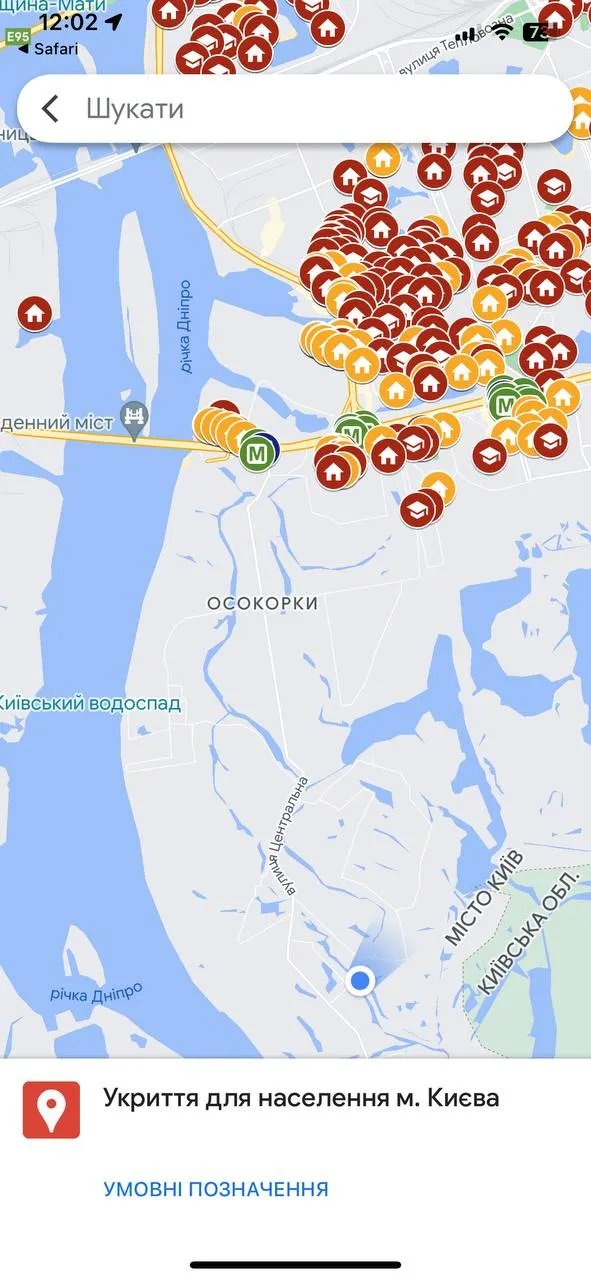 На карті укриттів навіть видно пустоту