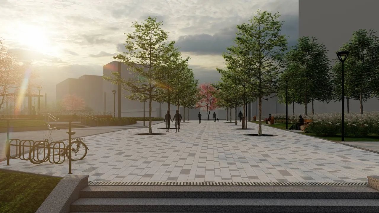 Проєкт нового скверу поблизу станції метро Героїв Дніпра в Оболонському районі Києва Проєкт нового скверу поблизу станції метро Героїв Дніпра в Оболонському районі Києва