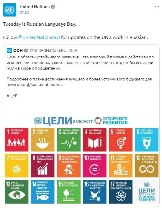 Скандальна публікація ООН про святкування російської мови