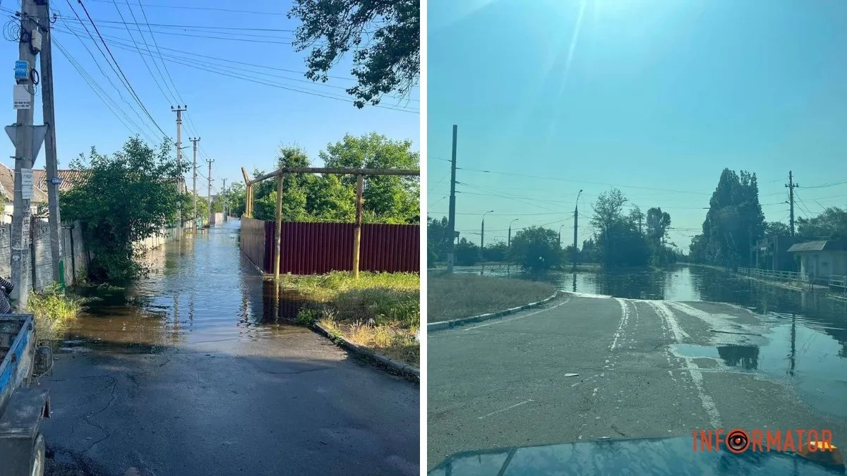 Центр Нової Каховки затоплений, в місті плавають лебеді, на узбережжі детонують міни: вражаючі фото та відео наслідків підриву Каховської ГЕС на Херсонщині 3