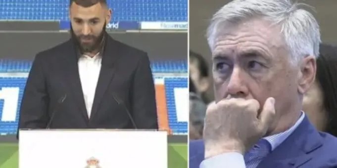 Анчелотті слухає прощальну промову Бензема