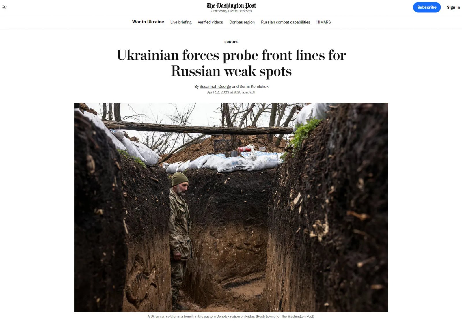 Washington Post Публікація Washington Post за 12 квітня 2023 року