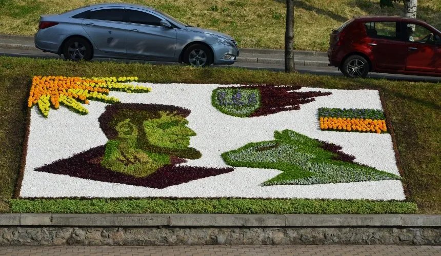 Квітник із зображенням Дмитра Коцюбайла "Да Вінчі
