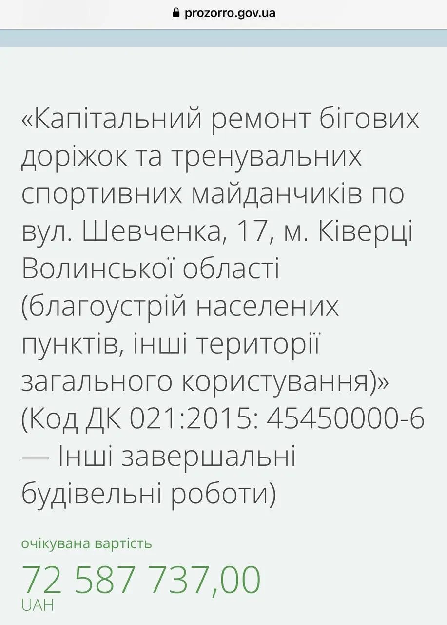 Тендер на ремонтні роботи
