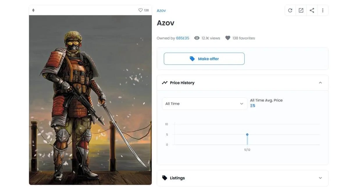 NFT-колекція AZOV на третьому місці в ТОПі