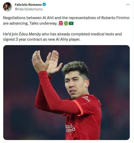 ФІрміно переходить в Аль-Ахлі