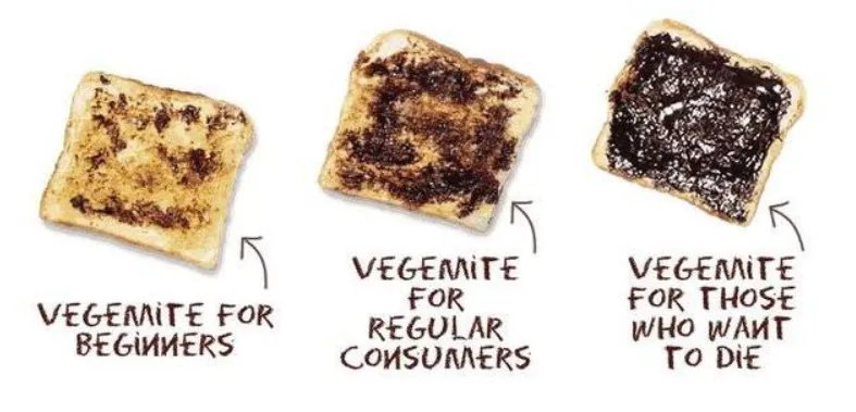 Підпис до тостів з Як правильно вживати веджимайтом: для початківців, для досвідчених, для бажаючих померти