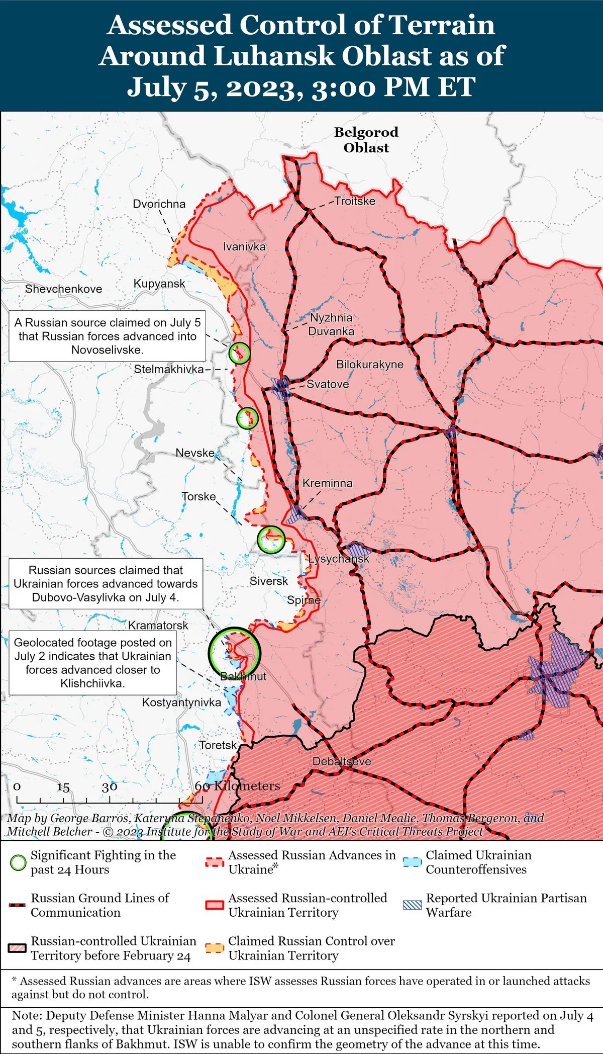 Карта боїв на Харківщині та Луганщині