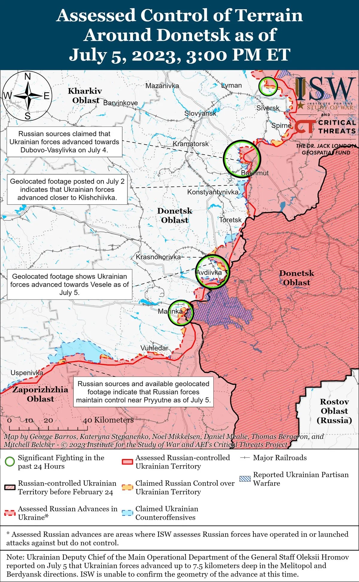 Карта боїв на Донеччині