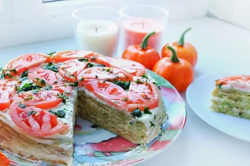 Торт из кабачков и помидоров Торт из кабачков и помидоров