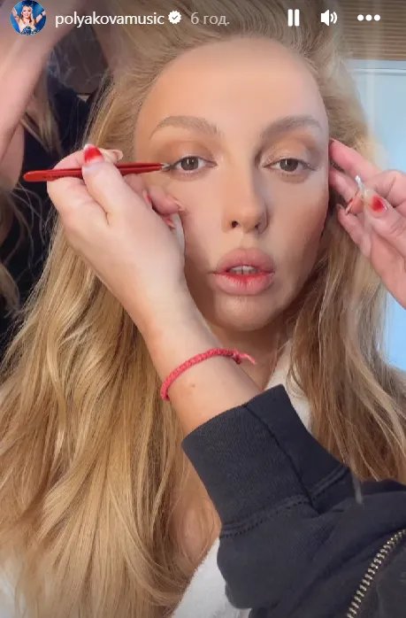 Оля Полякова перед зйомками