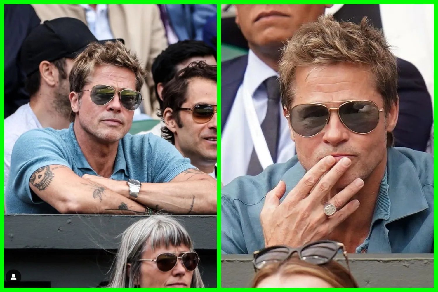 Бред Пітт на тенісному турнірі на Вімблдоні