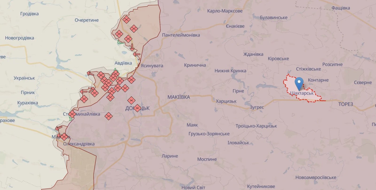 Карта Шахтерская