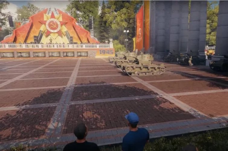 Версія відеогри World of Tanks від РФ, де відтворили парад танків в 1945 році. Скріншот: YouTube Версія відеогри World of Tanks від РФ, де відтворили парад танків в 1945 році. Скріншот: YouTube
