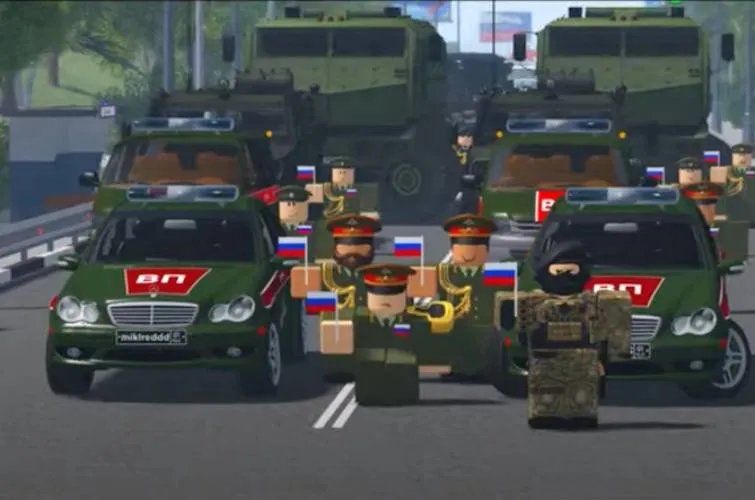 Святкування Дня Росії на ігровій платформі Roblox. Скріншот: YouTube Святкування Дня Росії на ігровій платформі Roblox. Скріншот: YouTube