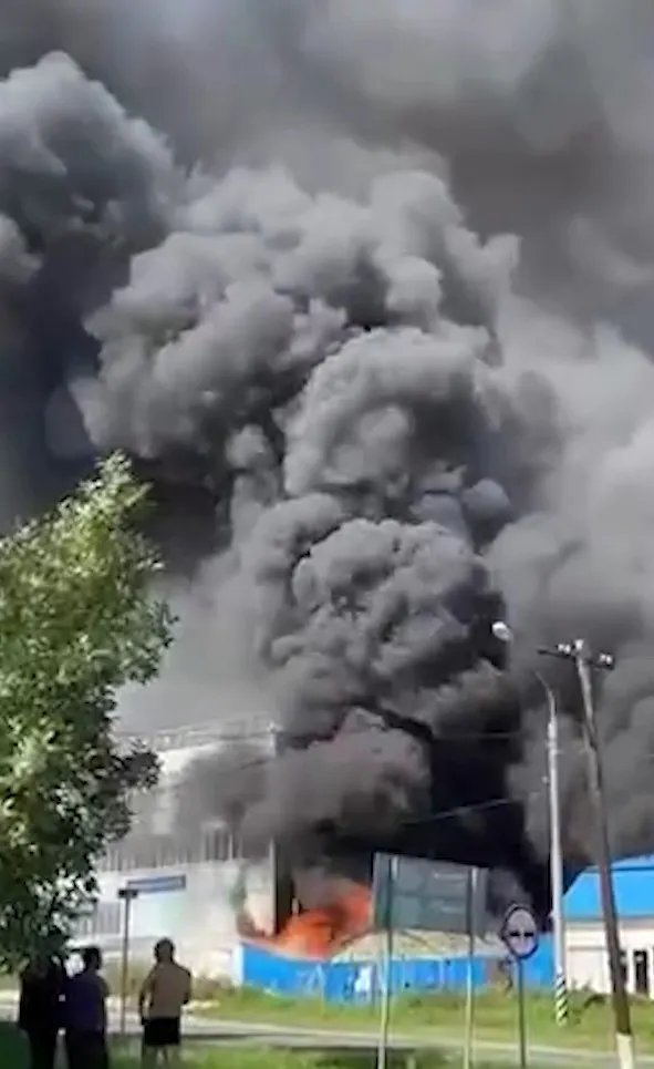 Пожар в подмосковном Дмитре