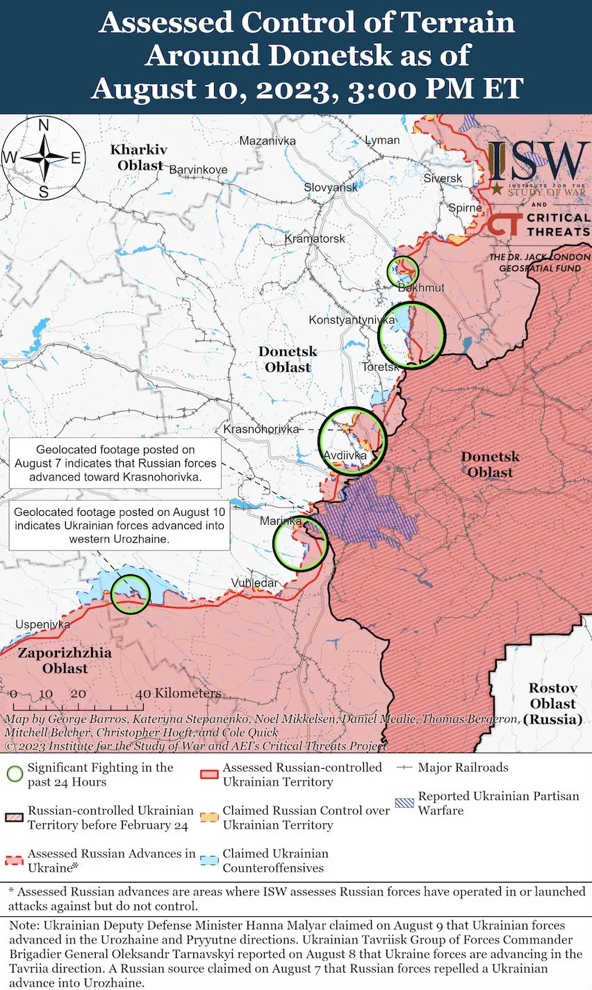 Мапа Донецька область та Південь Мапа Донецька область та Південь