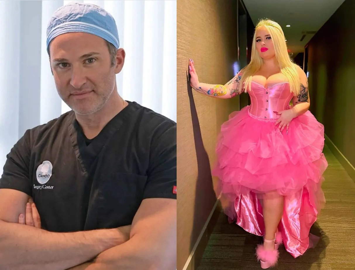 Пластический хирург Скотт Блаер и одна из его клиенток после операции