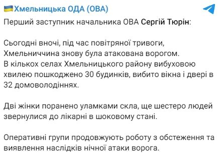Є поранені, пошкоджені будинки: росіяни вночі вдарили по двох областях 1