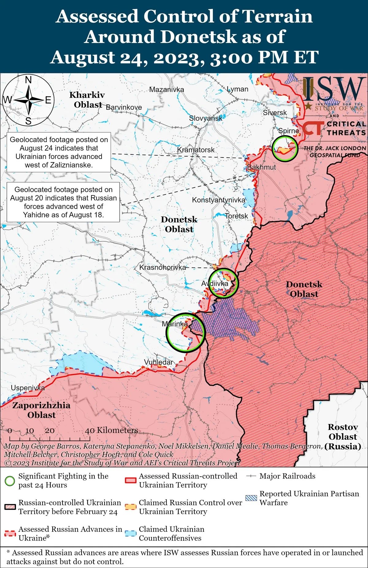 Карта боев на Донетчине