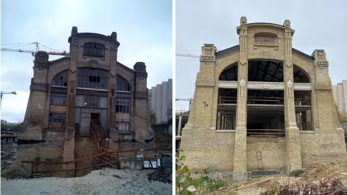 Здание электростанции на Лукьяновской площади: до и после Здание электростанции на Лукьяновской площади: до и после