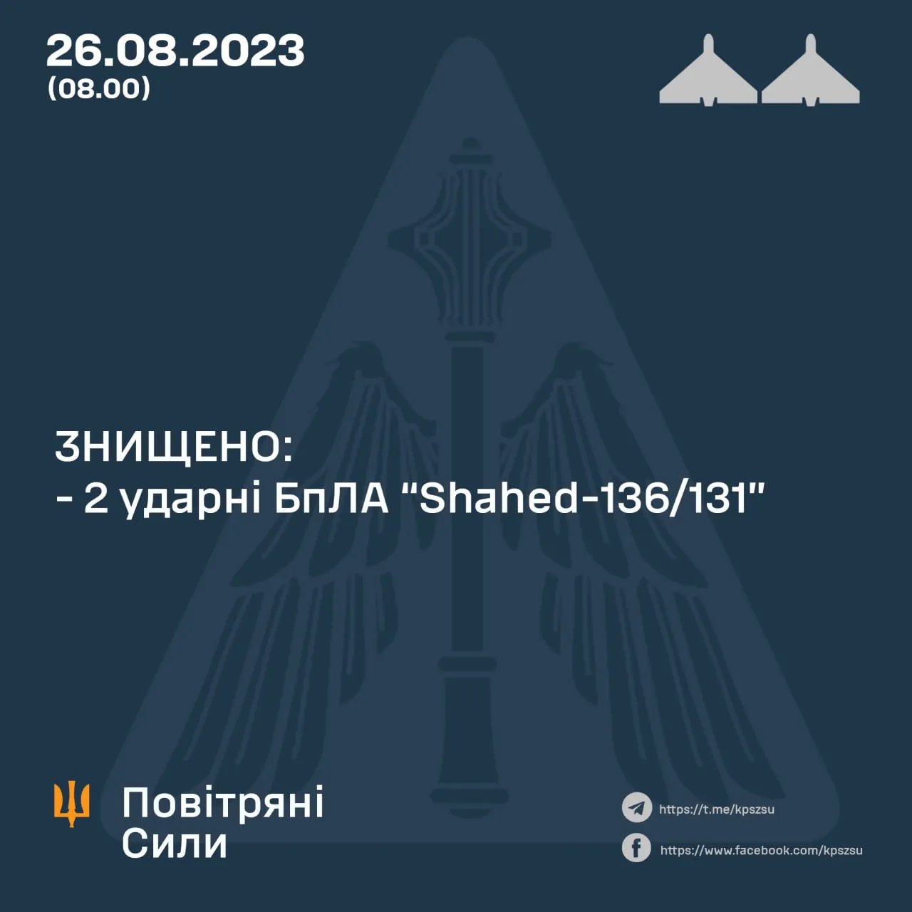 Повітряні Сили України знищили 2 "Шахеди" на Харьківщині 1