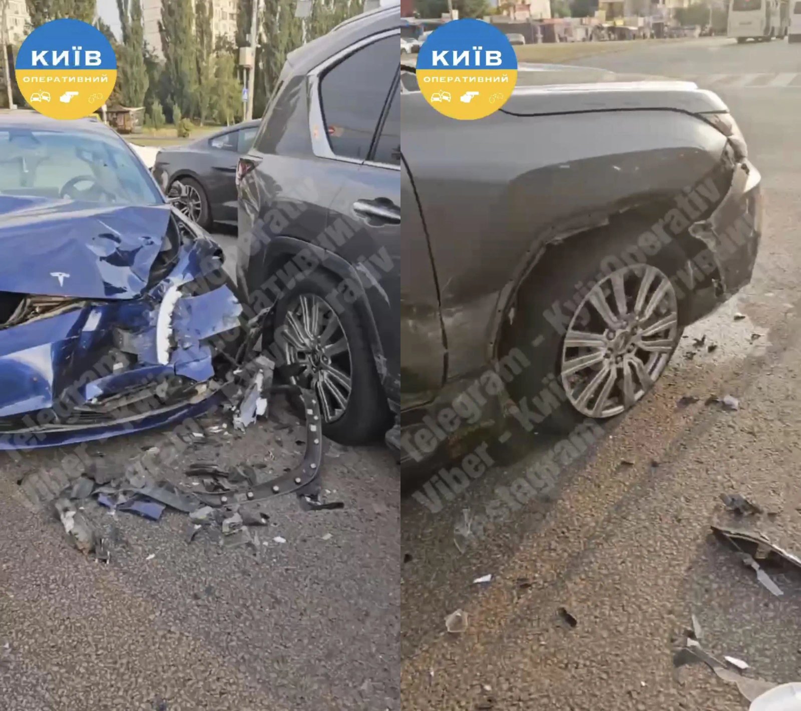 Кадри з місця ДТП за участю Даші Квіткової