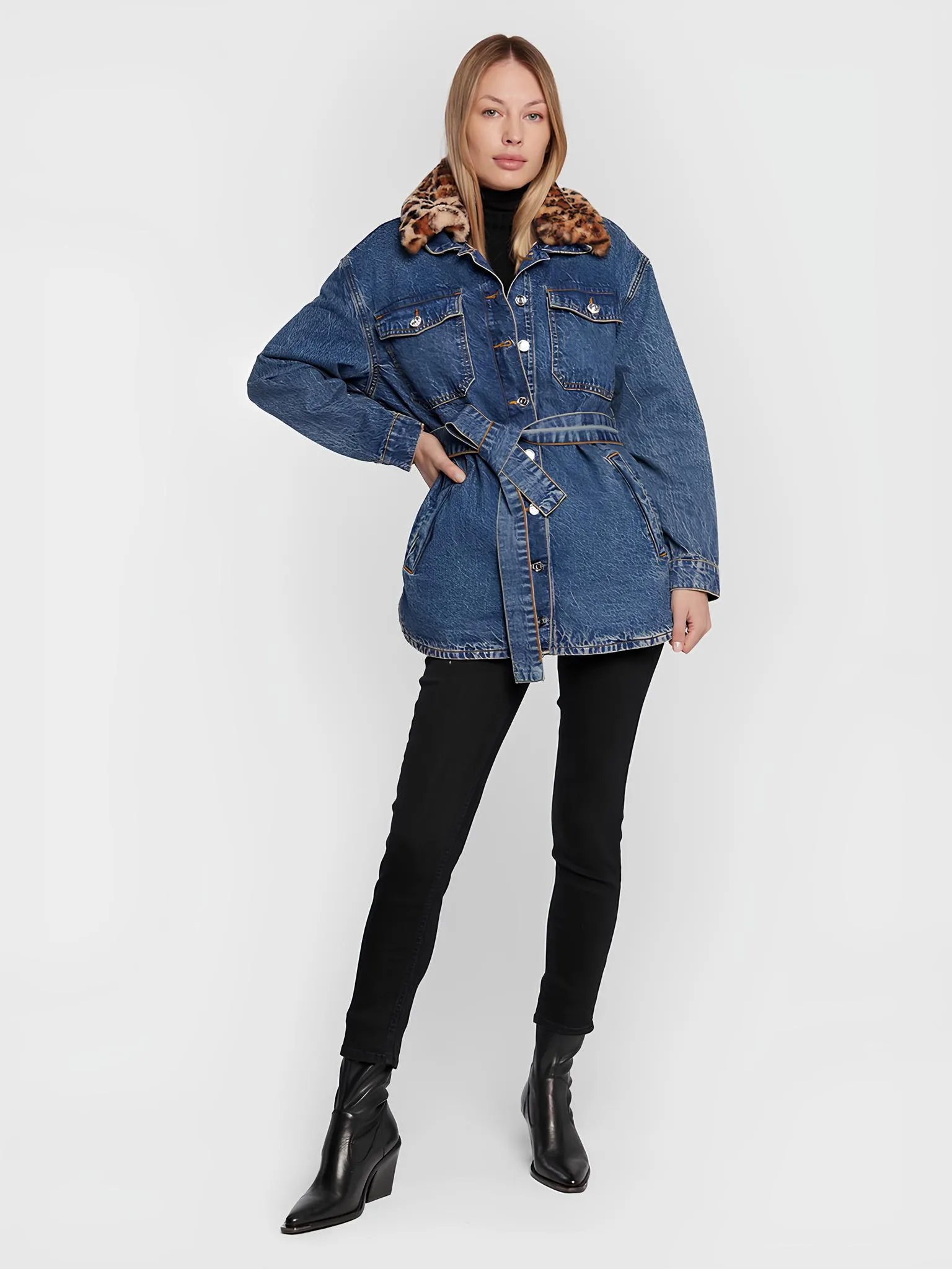 Утеплена джинсівка під пояс також знову актуальна.