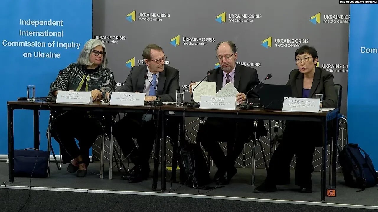 Прессконференция Независимой международной комиссии ООН по расследованию нарушений в Украине, 4 сентября 2023 года. Прессконференция Независимой международной комиссии ООН по расследованию нарушений в Украине, 4 сентября 2023 года.