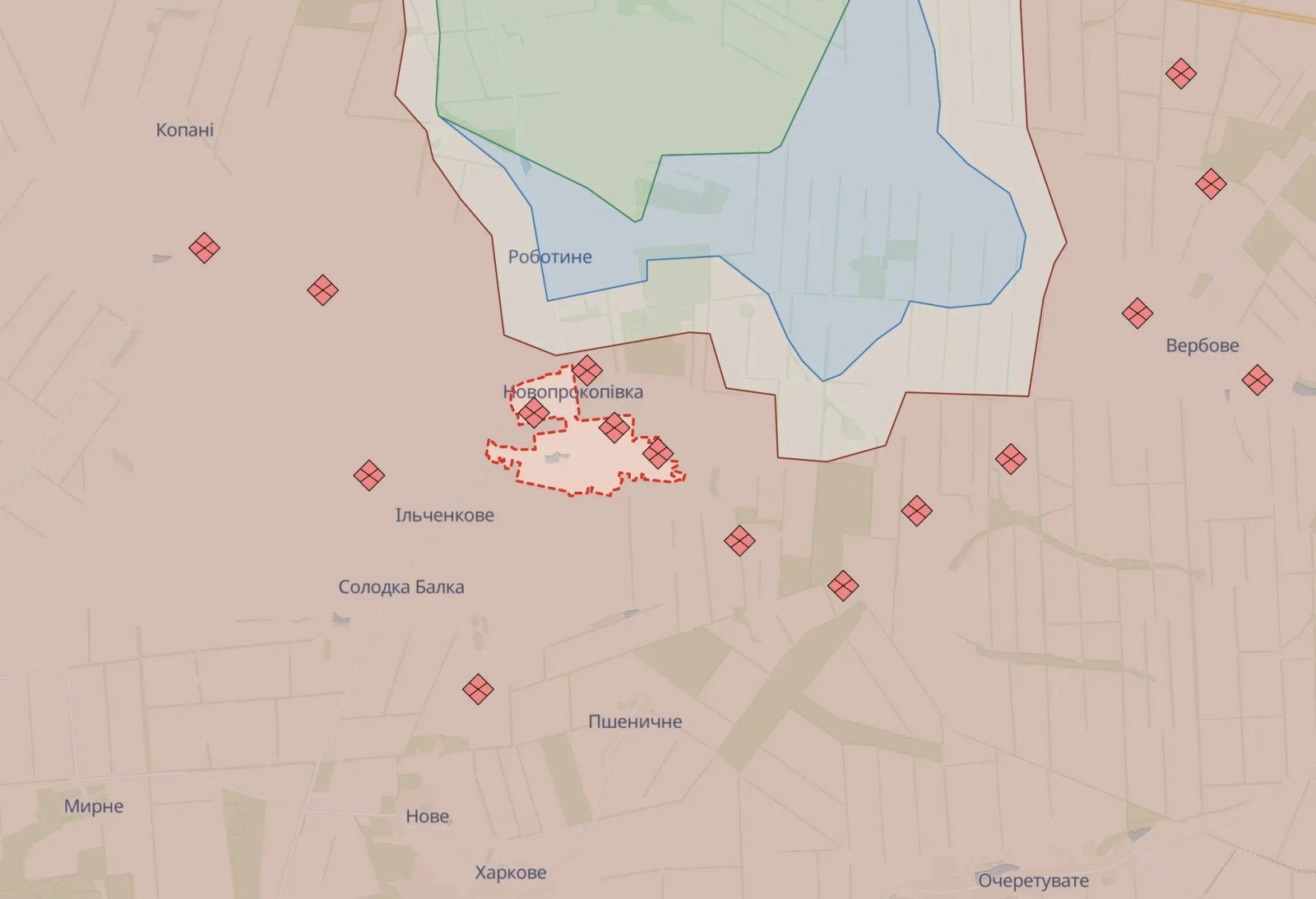 Новопрокопівка на мапі Новопрокопівка на мапі