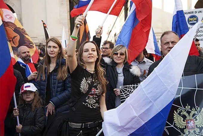 Протести росіян проти санкцій у Римі