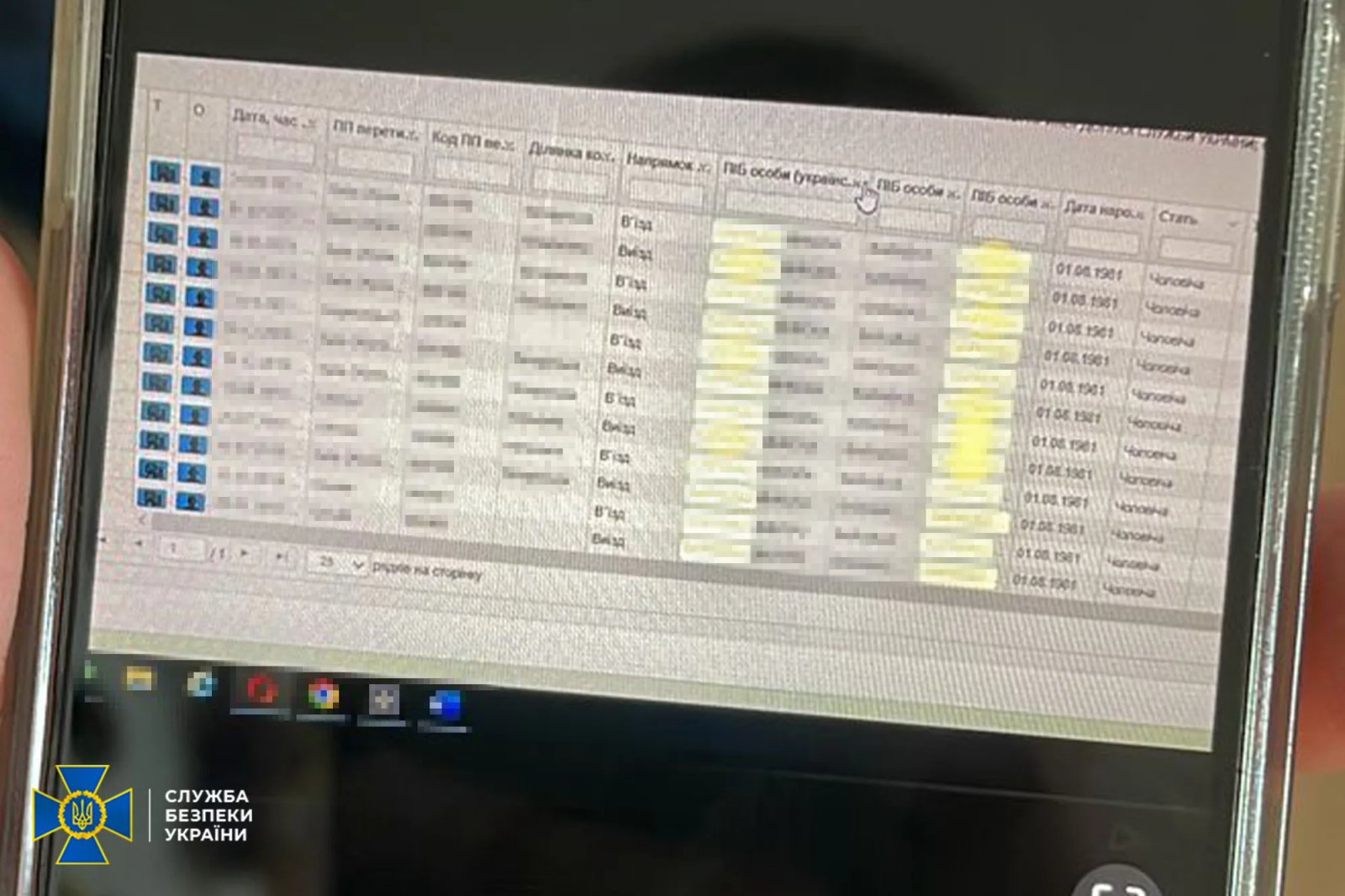 Дані про перетин кордону