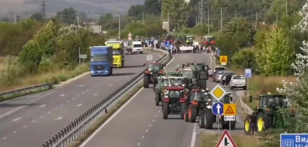 Ситуація на дорогах через протест. Фото: болгарський телеканал Nova