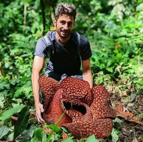 Автор исследования с цветком