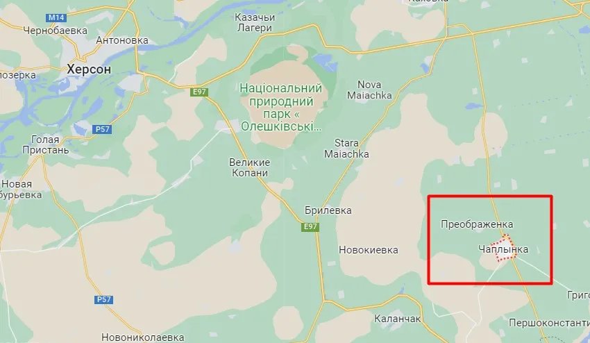 Чаплинка на мапі Google 