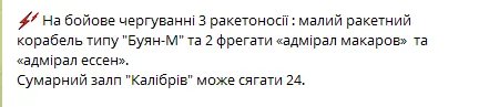 Россия вывела в Черное море ракетоносители: сколько у них "Калибров" 1