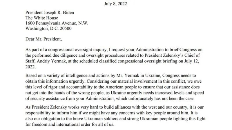 Лист до президента США Джо Байдена