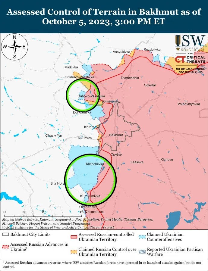 Карта сражений на 5 октября от ISW Карта боев на 5 октября от ISW