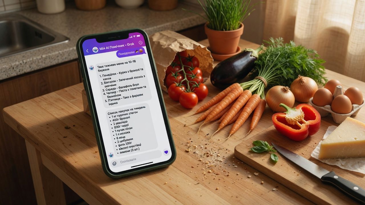 ИИ помогает составить меню ИИ планирует меню на неделю