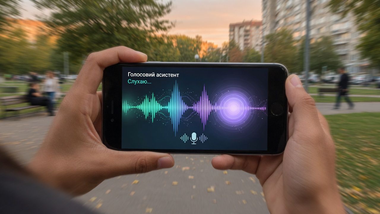 Голосовой ИИ-ассистент в движении голосовой ассистент на смартфоне